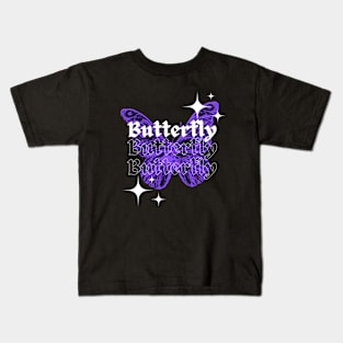 Purple Butterfly Kids T-Shirt